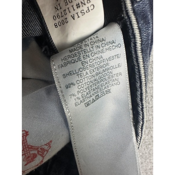 True Religion Jeans Youth 10 Dark Wash Section Skinny Distressed Yellow Knees - Picture 5 of 12